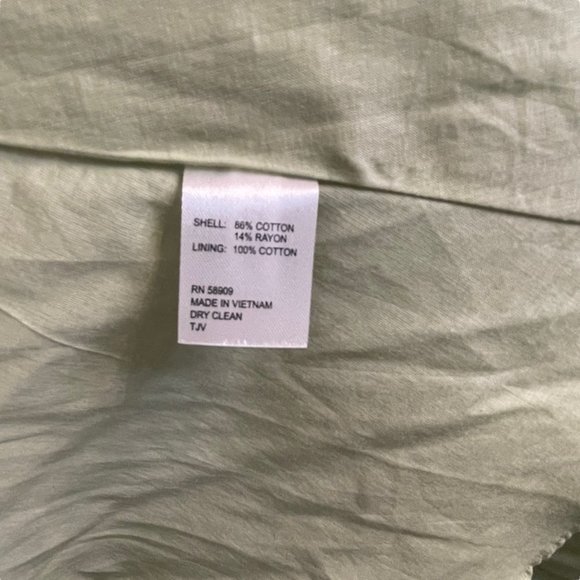 Gianni Bini Spring Sage Green Wrap V Neck Dress Long Sleeve Cotton EUC Large - Picture 7 of 9